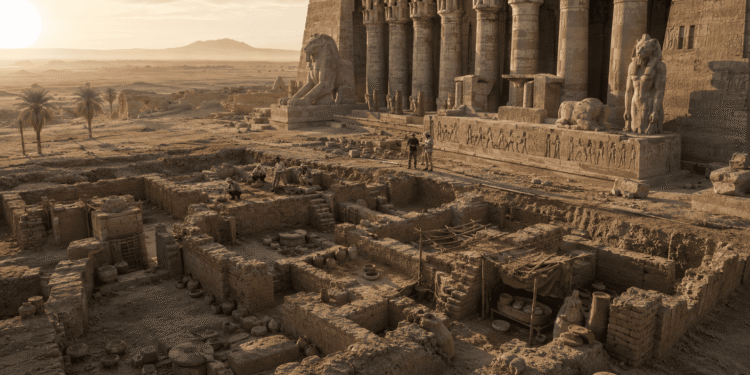 Antiguo barrio descubierto junto al templo de Sekhmet en Egipto